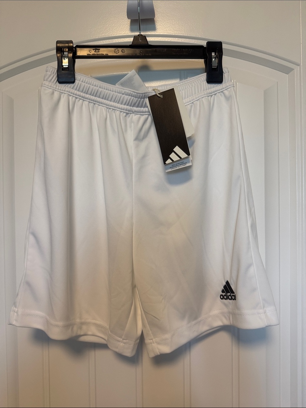 adidas Entrada White Sport Shorts with Logo NWT Youth Medium